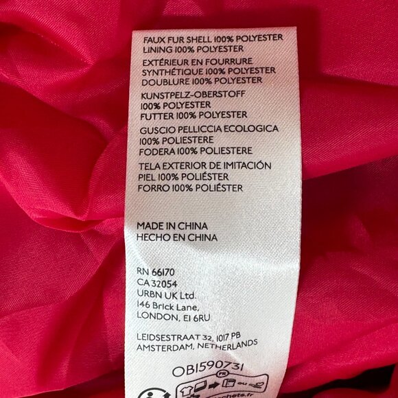 Anthropologie Faux Fur Pink Shag Double-Breasted Jacket - Picture 6 of 8